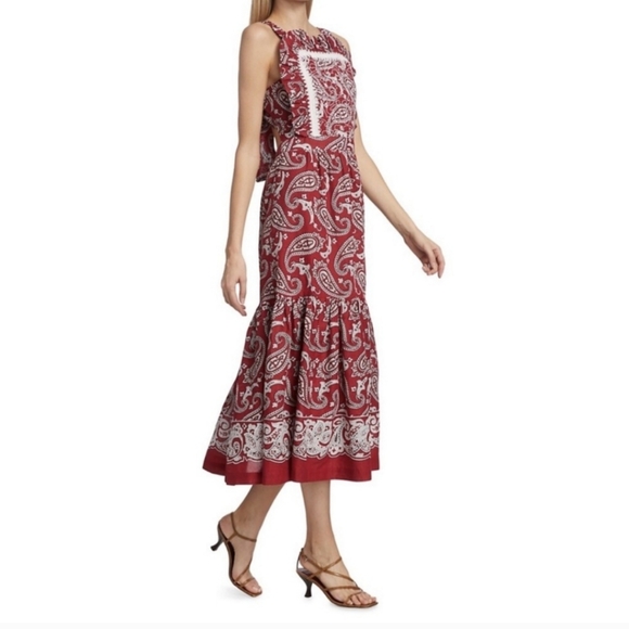 Sea New York Theodora Red Apron Dress US 6 - Picture 3 of 13
